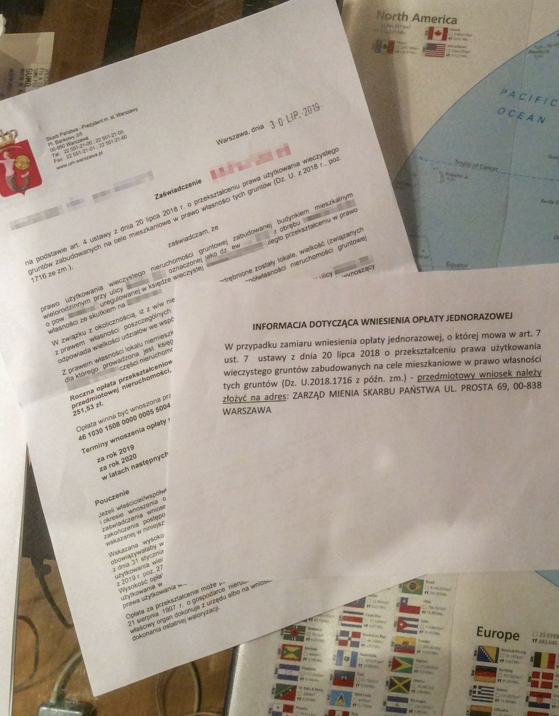 Tak wyglądają pisma od stołecznego Zarządu Mienia Skarbu Państwa 