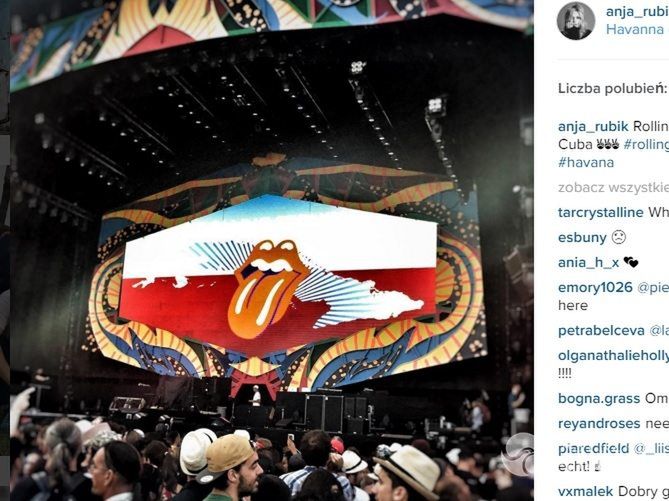 Anja Rubik na koncercie The Rolling Stones