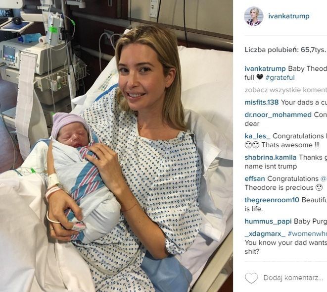 Ivanka Trump urodziła syna