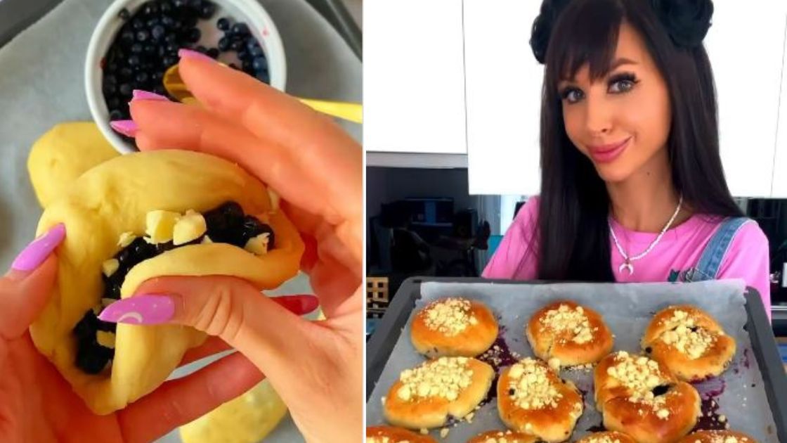 Dietetyczne jagodzianki- Pyszności, źródło kanał z konta @rocksanka