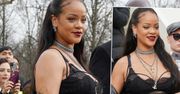 Rihanna wparowała na Fashion Week w mikro majtkach! Wyzywająca bielizna odwróciła uwagę od gołego ciążowego brzucha. Odważnie!