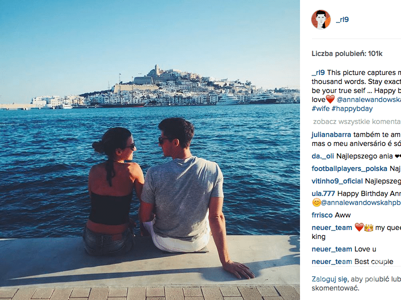 Robert Lewandowski na Instagramie złożył żonie życzenia urodzinowe