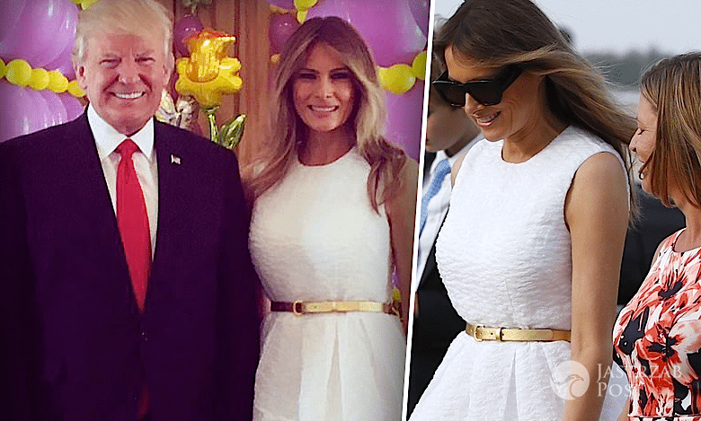 Melania Trump wielkanoc 2017 zdjęcia biała sukienka