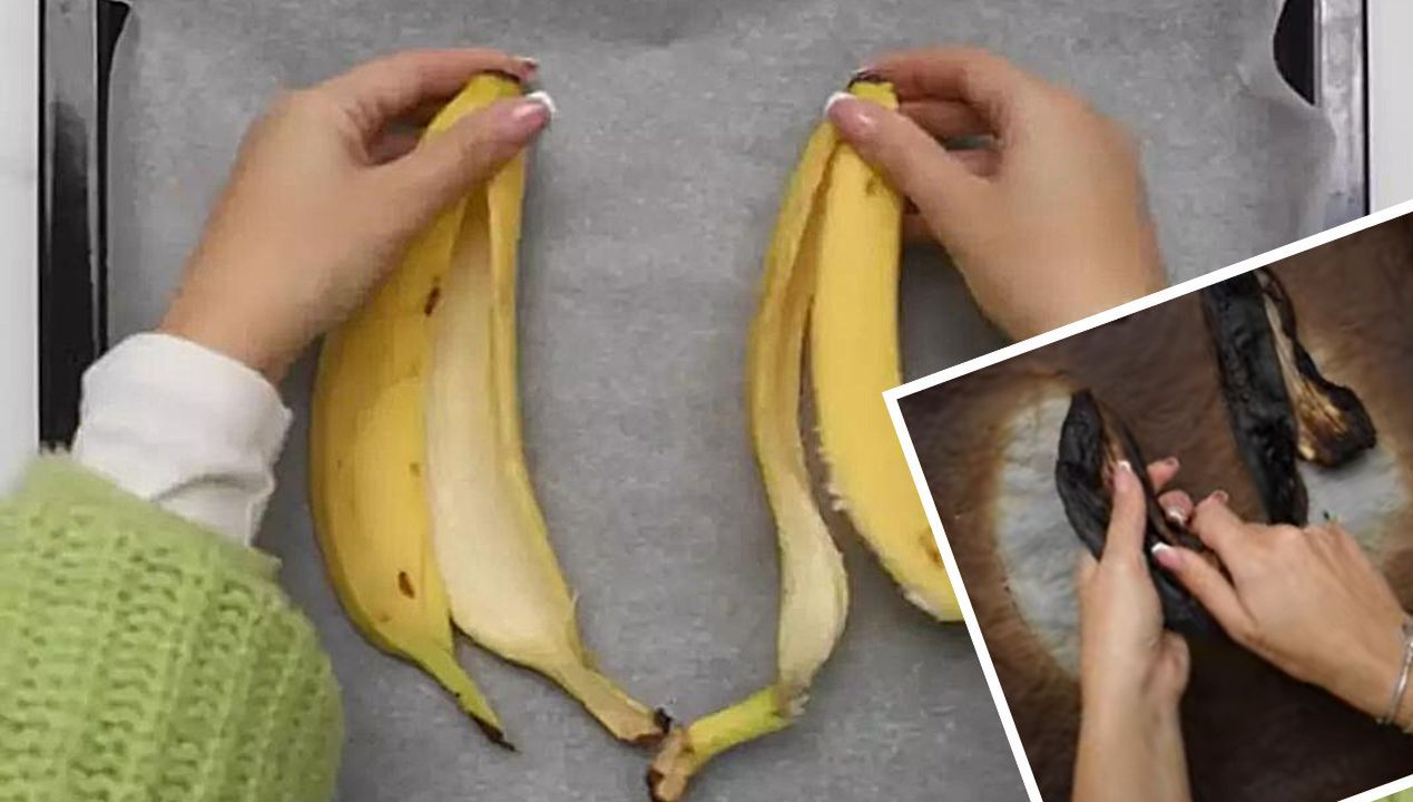 Włożyła skórki z bananów na 30 minut do piekarnika. Przepis na naturalny nawóz