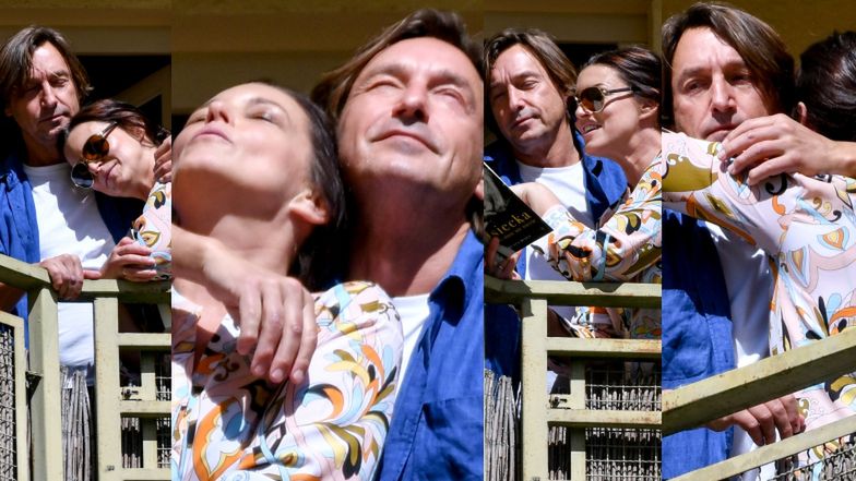 Skąpani w słońcu Ilona Felicjańska i Paul Montana "przyłapani" na balkonie