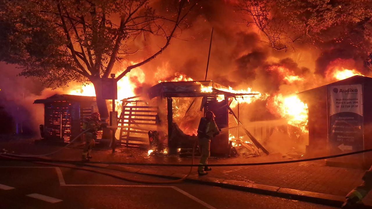 Pożar targowiska w Katowicach. 23-latek z zarzutami