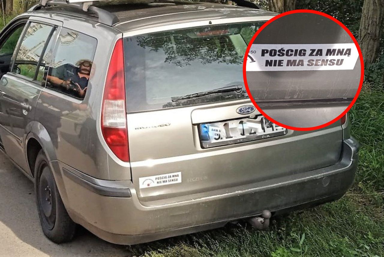 Zaskakująca naklejka nie odstraszyła policjantów