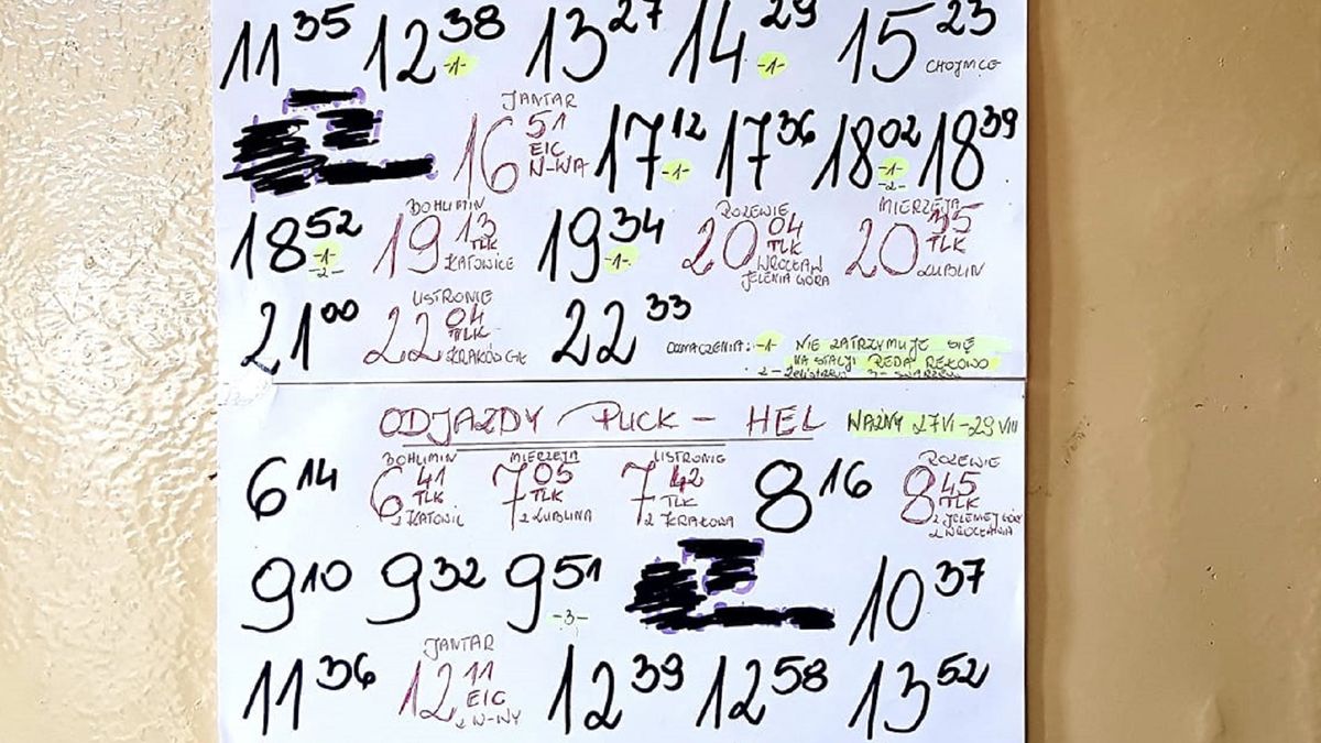 Hit internetu. Rozkład jazdy pociągów w Pucku rozsławia miasto 1