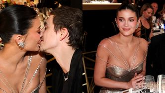 Kylie Jenner i Timothee Chalamet CAŁUJĄ SIĘ na gali Złotych Globów. Aktor nie zabrał ukochanej na czerwony dywan, ale wyznał jej miłość ze sceny (ZDJĘCIA)