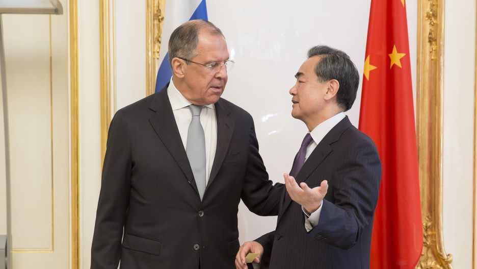 Iran Nuclear Talks In ViennaVIENNA, AUSTRIA - JULY 06: Russian Foreign Minister Sergei Lavrov (L ) and Wang Yi, Foreign Minister of China, (R) meet during the nuclear talks between the E3+3 (France, Germany, UK, China, Russia, US) and Iran on July 06, 2015 in Vienna, Austria. Negotiators with USA, Britain, China, France, Germany and Russia are meeting with Iran to finalize an interim deal over Iran's nuclear program. (Photo by Thomas Imo/Photothek via Getty Images)Thomas Imo