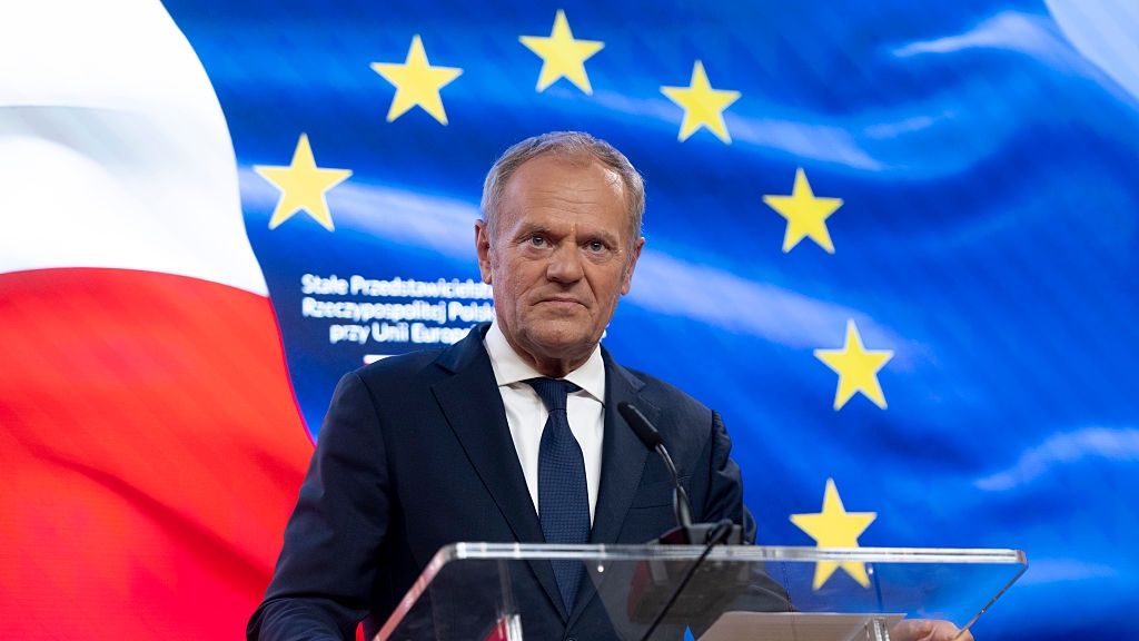 European Union Leaders Summit In Brussels
Poland's Prime Minister, Donald Tusk, speaks during a media conference at the Permanent Representation of the Republic of Poland to the European Union after the European Council summit in Brussels, Belgium, on June 19, 2026. EU heads of state and government meet to discuss the European Union's next long-term budget for 2028-2034, competitiveness, defense financing, migration, and the situation in the Middle East. (Photo by Daniel Gnap/NurPhoto via Getty Images)
NurPhoto
heads, eu, migration, competitiveness, policy, minister, international, media, union, permanent, representation, brussels, donald, council, conference, press, prime, political, defence, financing, premier