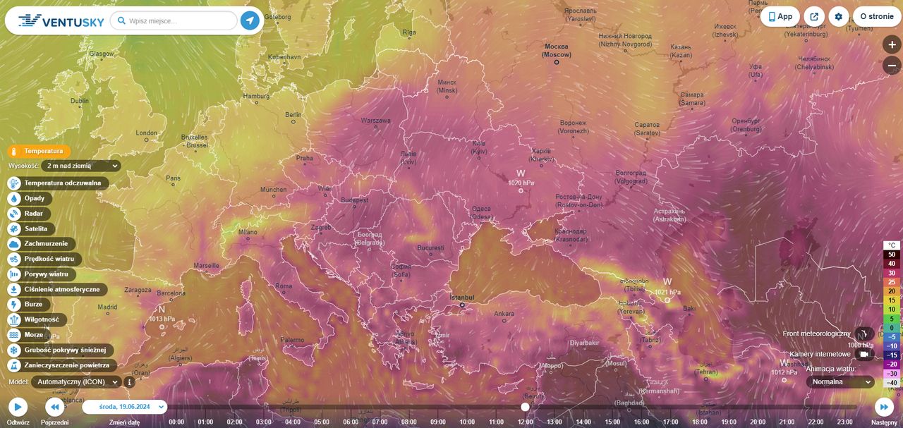 Prognoza pogody na środę, 19 czerwca