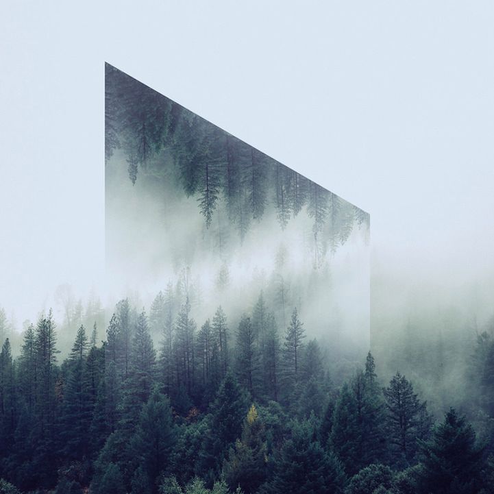 Surrealistyczne krajobrazy z geometrycznymi odbiciami 11