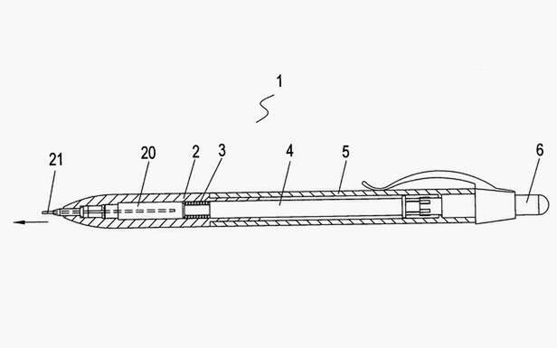 Schemat ołówka automatycznego (Fot. FreePatentsOnline.com)