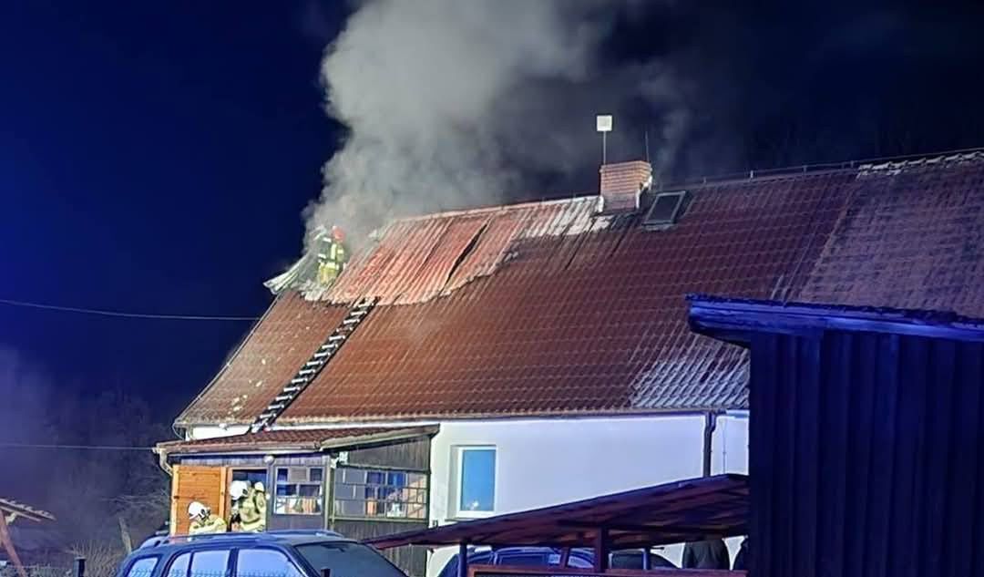 Pożar poddasza w Rusinowie