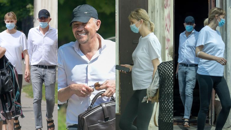 Troskliwy Krzysztof Ibisz towarzyszy ciężarnej żonie podczas wizyty u lekarza