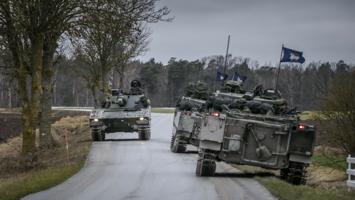 Szwedzkie oddziały bojowe na Gotlandii 16 stycznia 2022 r. 