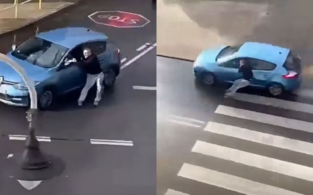 Wisiał na pędzącym aucie. Sceny na Śląsku. Policja zabrała głos
