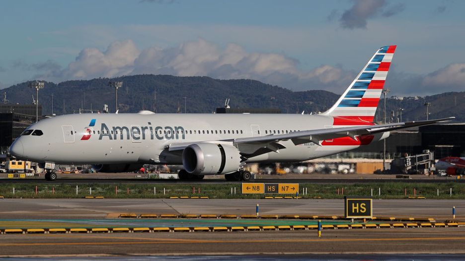 American Airlines Boeing 787 Dreamliner landing in Barcelona
A Boeing 787-8 Dreamliner from American Airlines lands at Barcelona airport in Barcelona, Spain, on October 8, 2024. (Photo by Joan Valls/Urbanandsport/NurPhoto via Getty Images)
NurPhoto
air travel, commercial flight, boeing 787-8 dreamliner, joan valls, urbanandsport, n883bm, barcelona airport, aviation event, global travel, airline fleet, aviation safety, passenger jet, aeronautics, aviation news, aviation enthusiasts, nurphoto, barcelona-el prat airport, aviation photography, aviation, aviation technology, aircraft, international flight, josep tarradellas barcelona airport, october 8 2024, flight landing, airport operations, aviation management., airliner, barcelona, aviation industry, aviation logistics, landing, airline