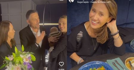 Krzysztof Ibisz bawi się na urodzinach byłej żony z obecną żoną i ich rocznym synem. Fajna rodzinka? (WIDEO)