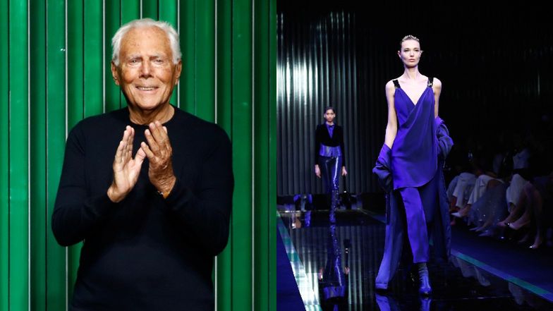 Giorgio Armani oddaje hołd obywatelom Ukrainy podczas Tygodnia Mody w Mediolanie: "Tak mogłem okazać swoje serce w obliczu tragedii"