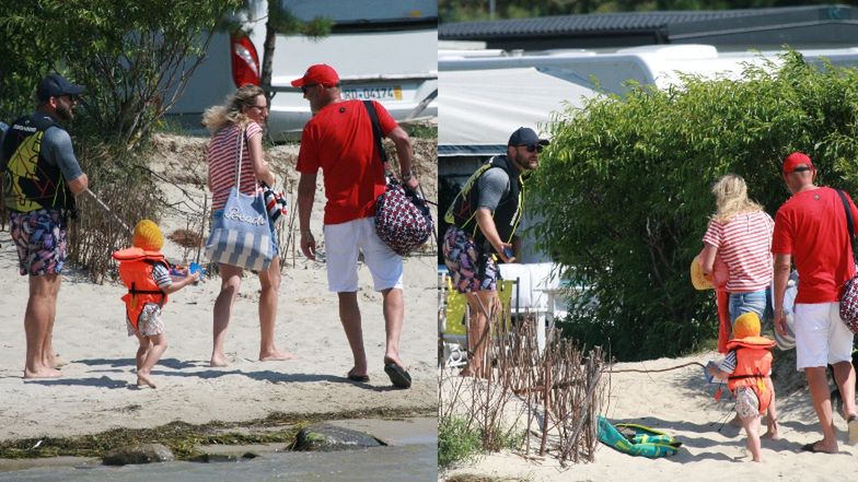 Borys Szyc z Justyną Szyc-Nagłowską i Janusz Chabior z Agatą Wątróbską na wakacjach na Helu