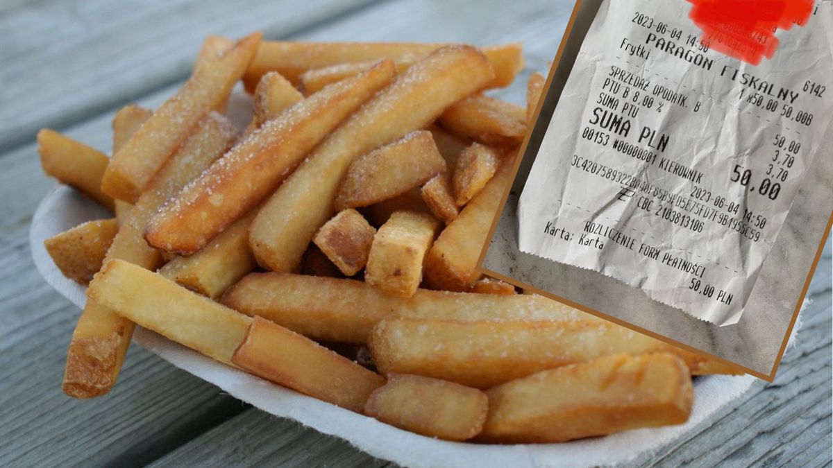 pokazała paragon za frytki