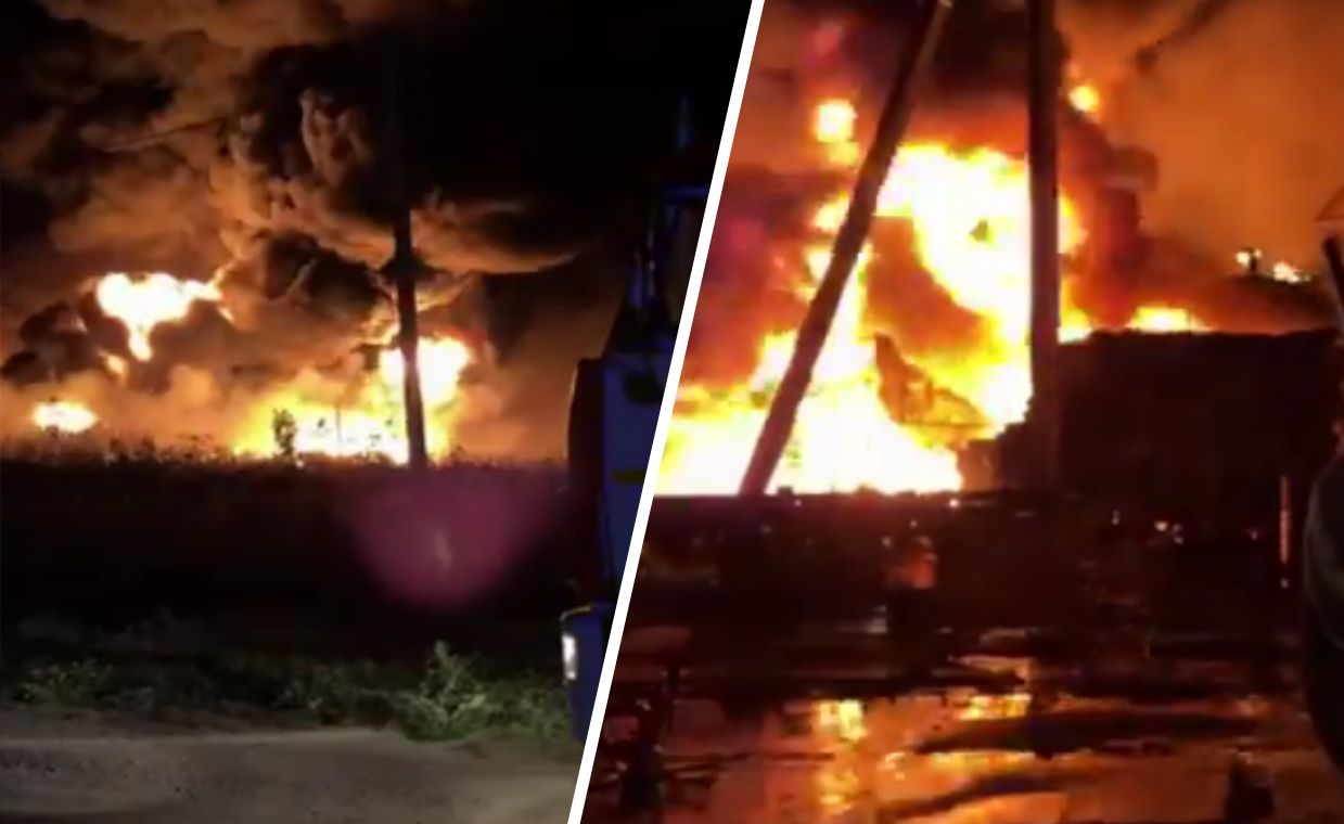 Fire engulfs Russian oil storage, cause remains unknown