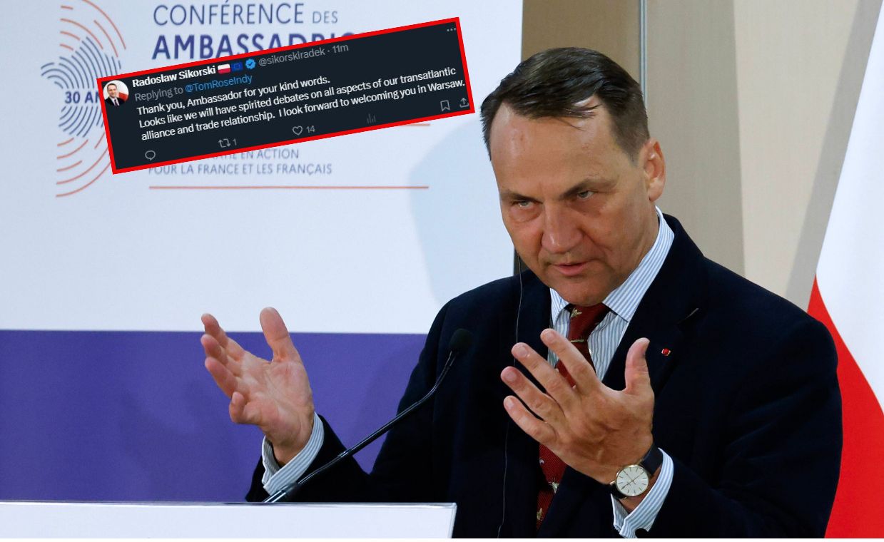 "Z niecierpliwością czekam na powitanie w Warszawie". Sikorski odpowiada Rose'owi