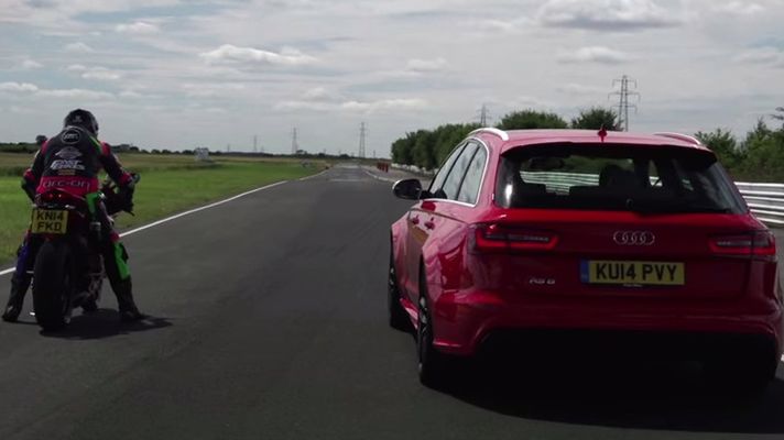 Pojedynek Audi RS6 vs. Ducati Panigale 1