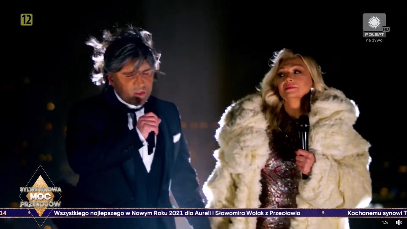 Małgorzata Walewska i "Andrea Bocelli" na Sylwestrze Polsatu