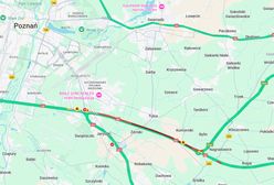 7-kilometrowy korek na A2 koło Poznania. Ruch odbywa się jednym pasem