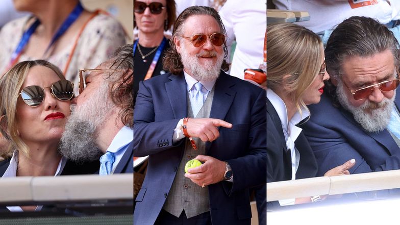 Russell Crowe dokazywał na trybunach z dużo młodszą partnerką