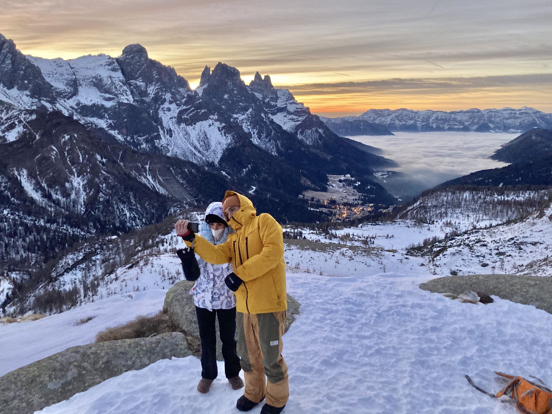 Wschód słońca w Dolomitach