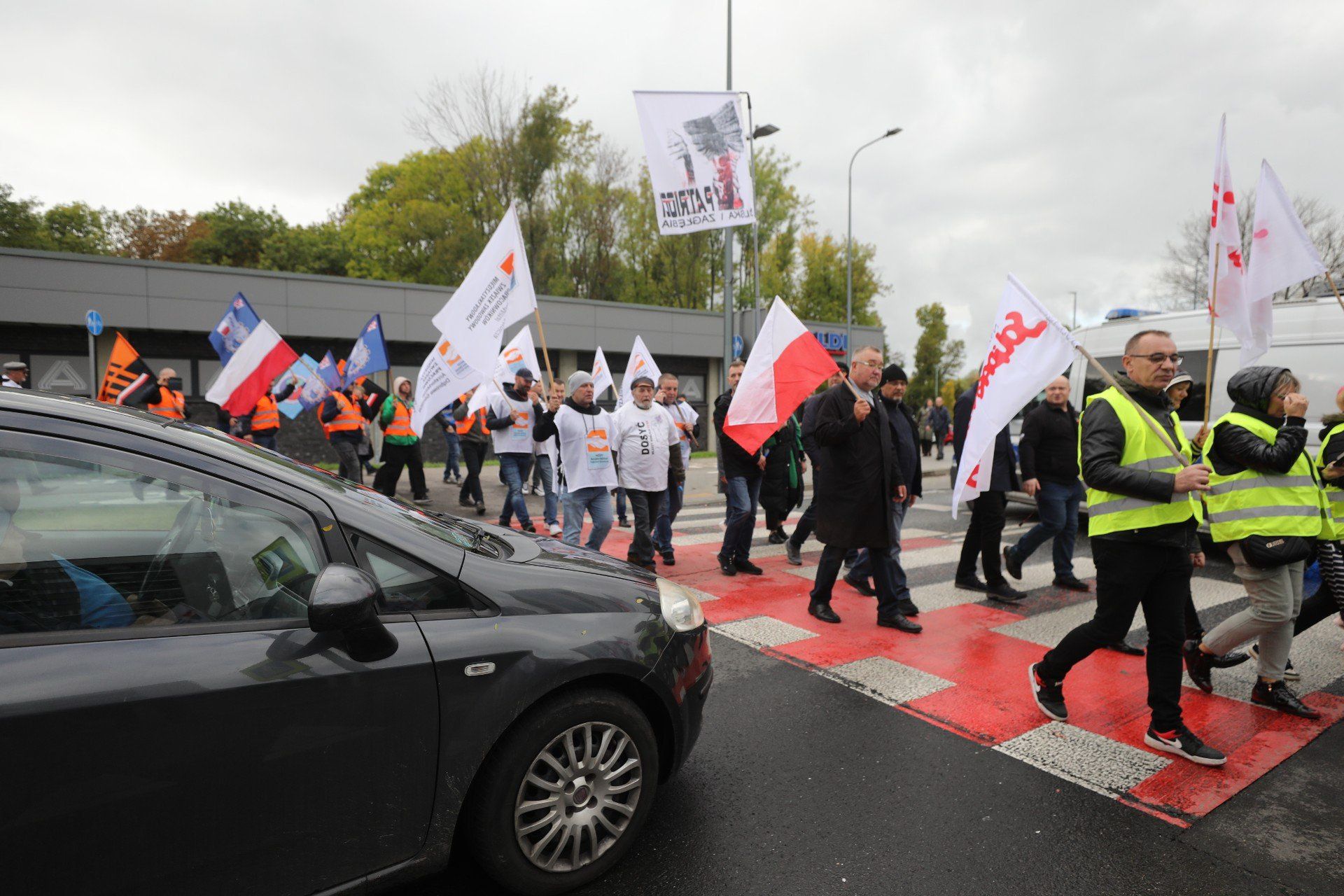 Protest hutników i koksowników w Dąbrowie Górniczej
