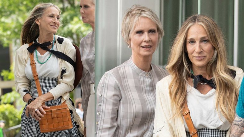 Sarah Jessica Parker i Cynthia Nixon na planie zdjęciowym "And Just Like That"