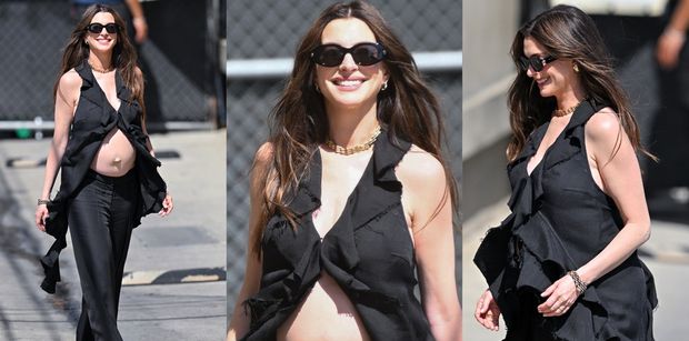 Anne Hathaway za nic ma uwagi o SZTUCZNYM BRZUCHU. Aktorka ponownie wyeksponowała ciążowe kształty (ZDJĘCIA)