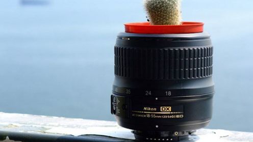 Co zrobić z zepsutym obiektywem? Zamienić w doniczkę i zasadzić w nim kaktusa 1