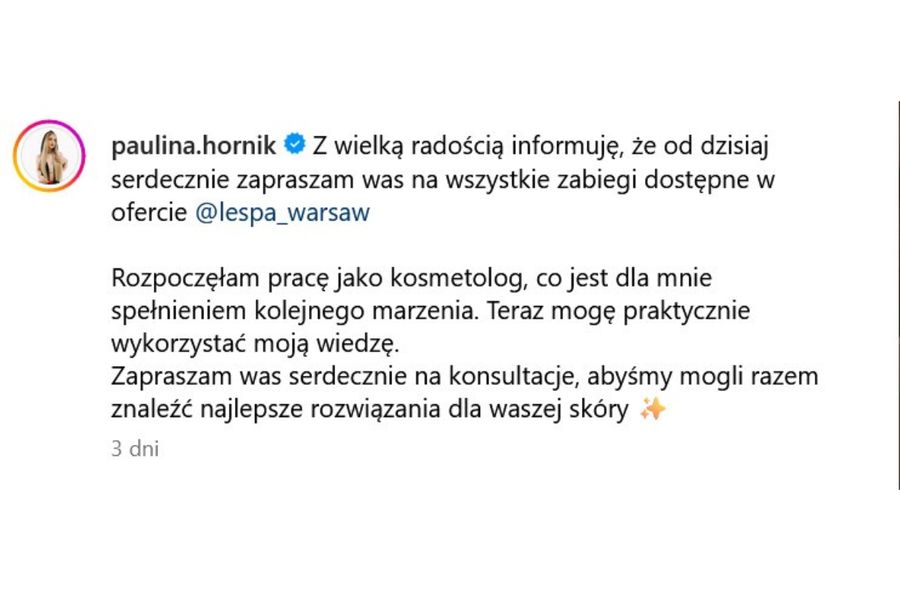 Paulina Hornik pracuje w salonie kosmetycznym