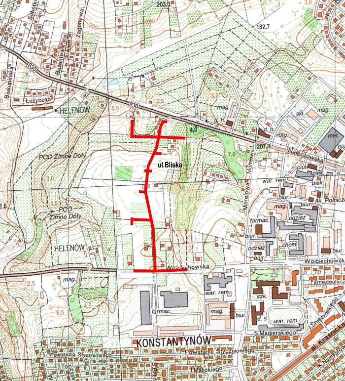 Plan orientacyjny ul. Bliska