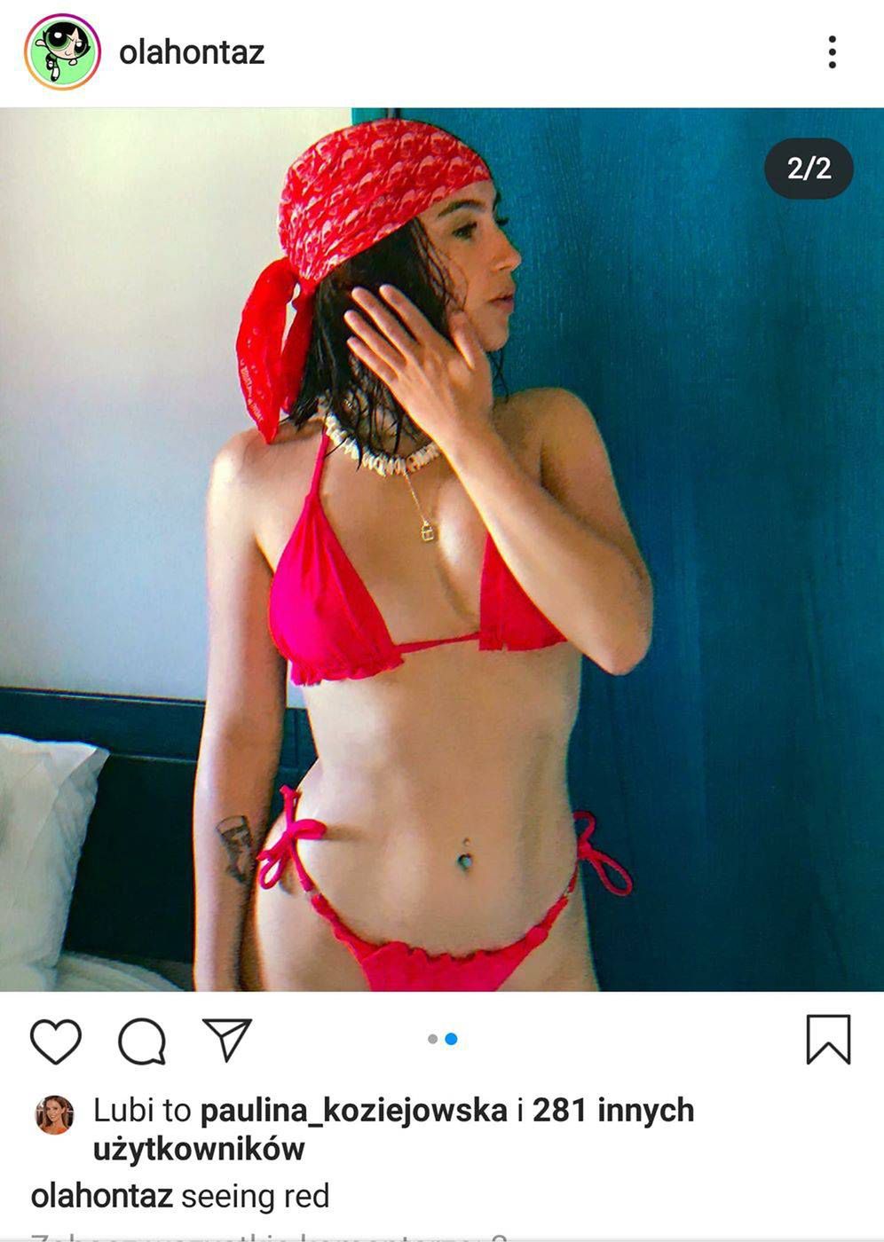 Ola Kowalska w czerwonym bikini