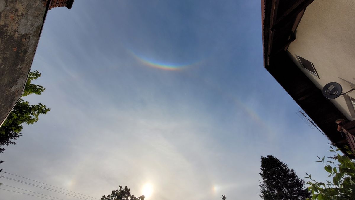 Odwrócona tęcza nad Puławami. Było ją widać w biały dzień 1
