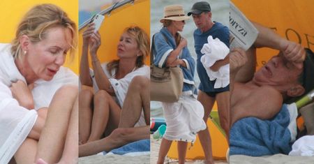 ZMARZNIĘCI Beata Ścibakówna i Jan Englert wypoczywają na plaży w Juracie (ZDJĘCIA)