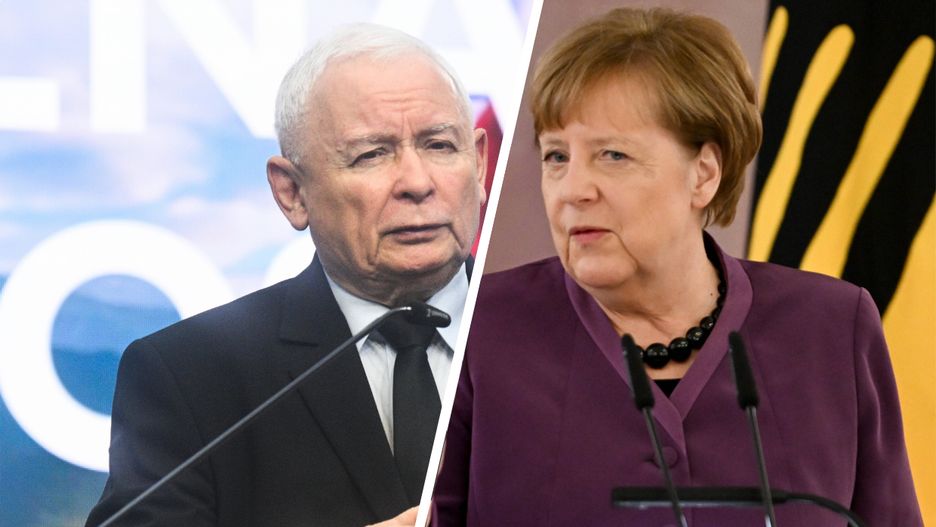 Jarosław Kaczyński i Angela Merkel