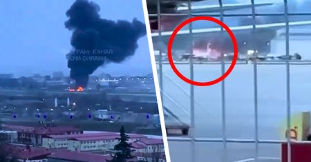 Kłęby dymu nad lotniskiem w Soczi. "Pożar był zaplanowany"