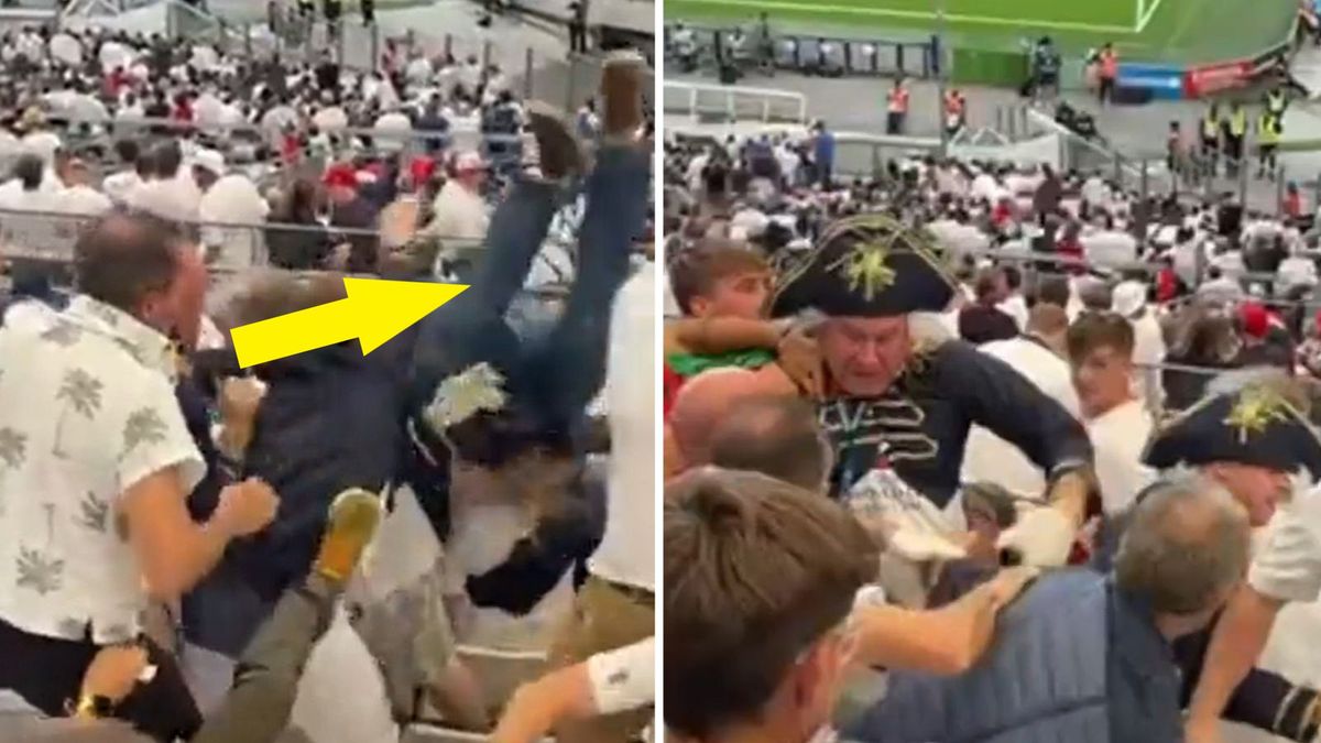 Na zdjęciu: bójka w meczu rugby