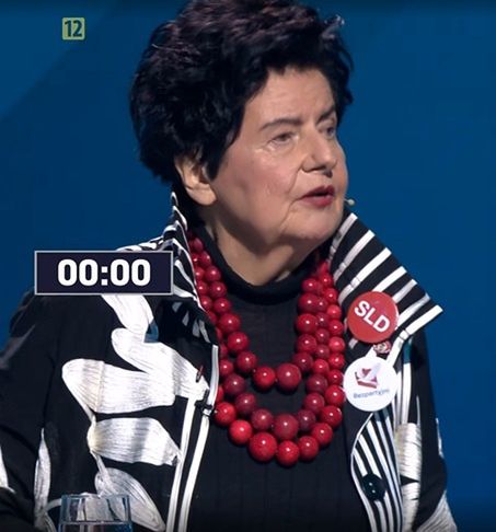 Joanna Senyszyn podczas debaty prezydenckiej 