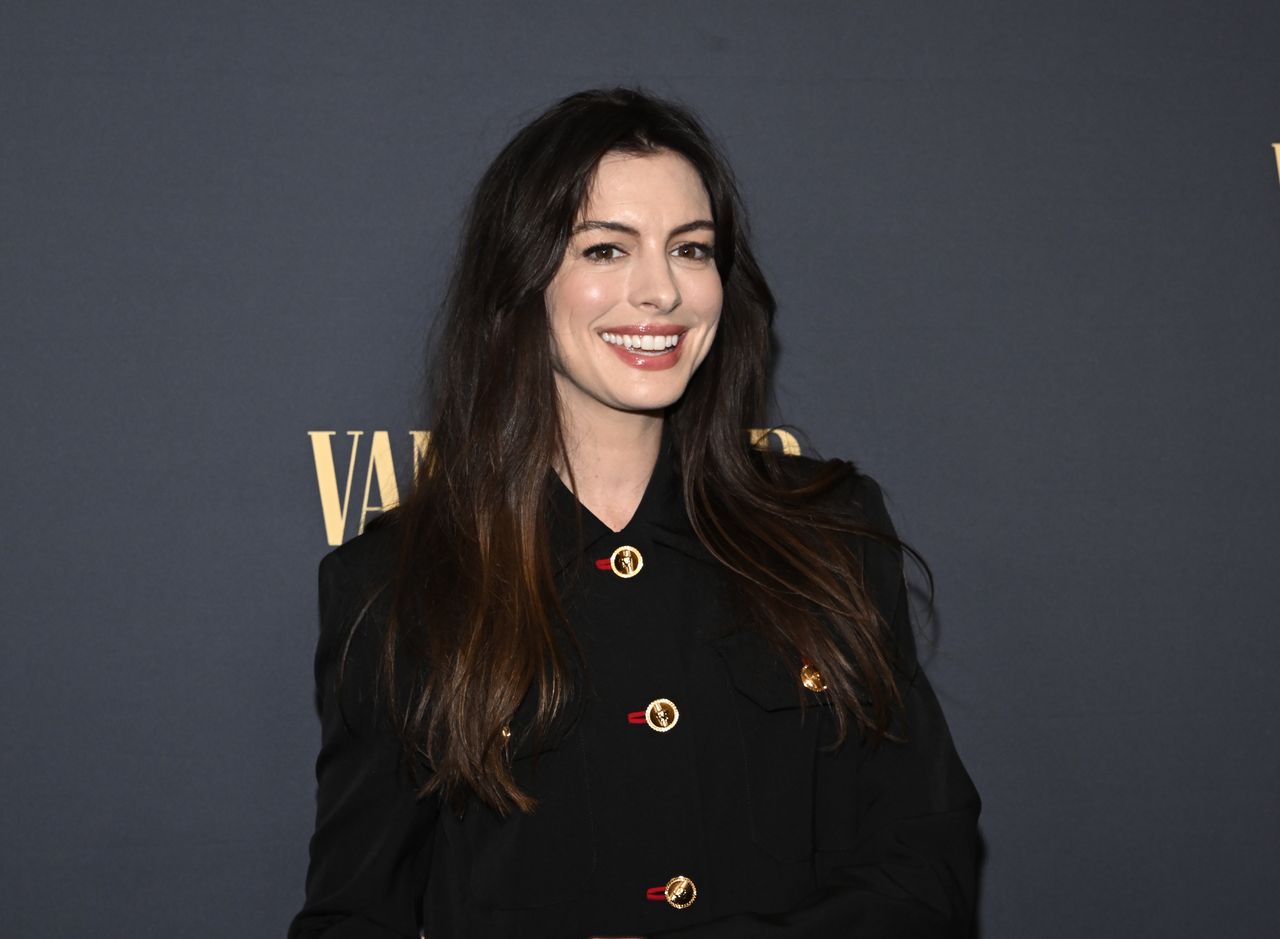 Anne Hathaway at the New York premiere screening of "The Apprentice" held at the DGA Theater on October 8, 2024 in New York City. (Photo by Daniel Zuchnik/Variety via Getty Images)