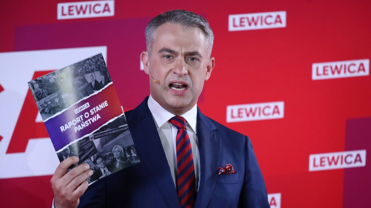 Warszawa, 18.06.2023. Poseł Lewicy Krzysztof Gawkowski podczas prezentacji "Raportu o Stanie Państwa" przygotowanego przez Lewicę, 18 bm. w Warszawie. (ad) PAP/Tomasz Gzell