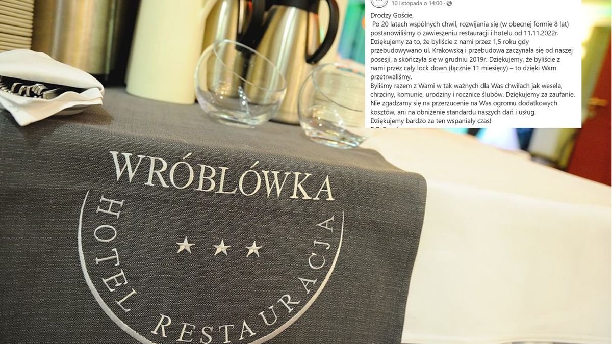 Hotel i restauracja Wróblówka zamknął się po 20 latach 